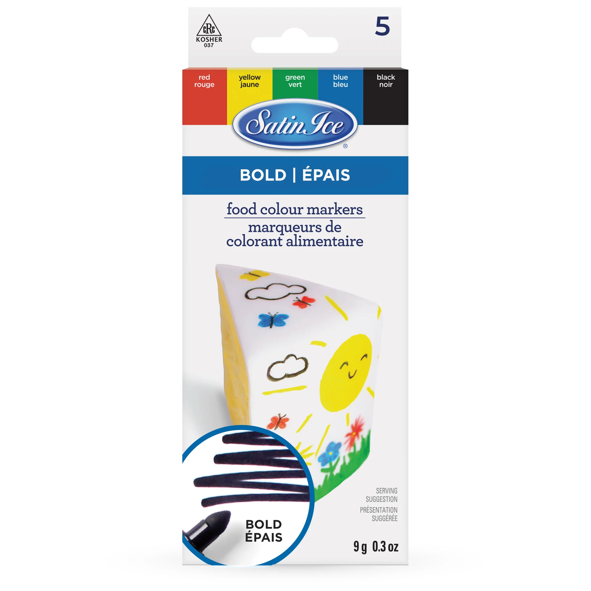 Marker Set, Food Color, Primary, Bold Tip,1 - 0.3 OUNCE