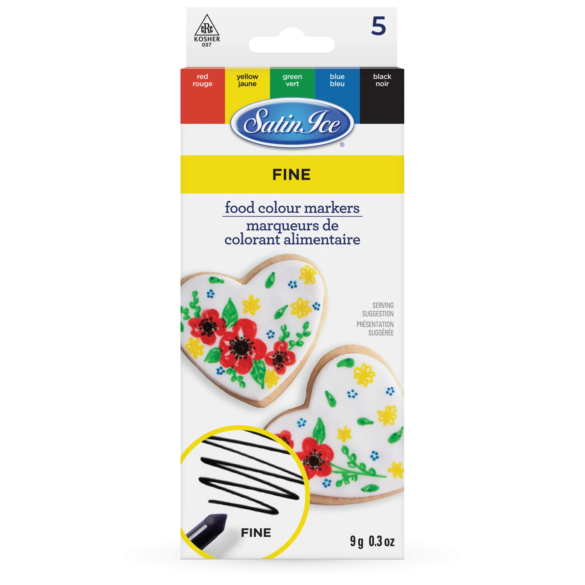 Marker Set, Food Color, Primary, Fine Tip,1 - 0.3 OUNCE