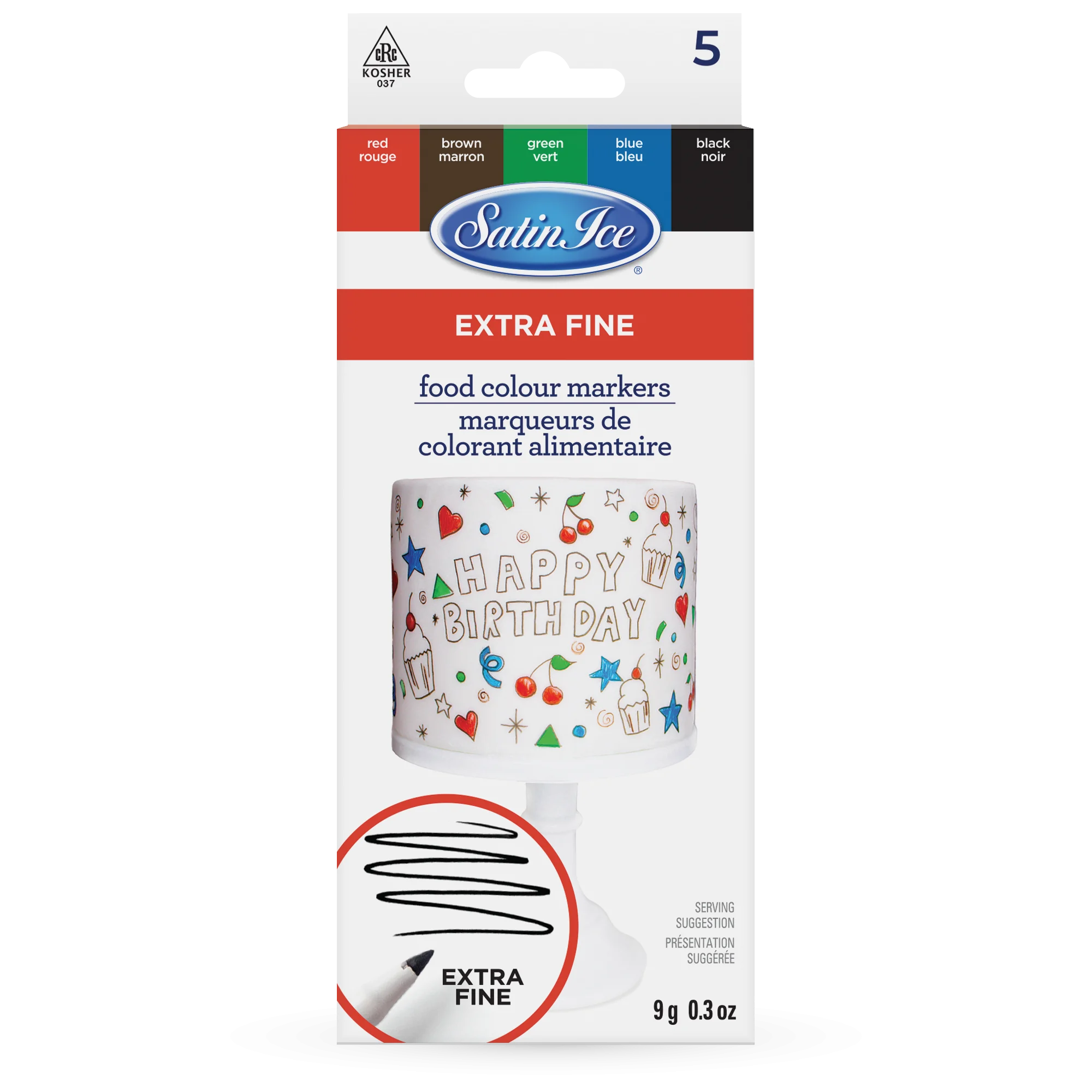 Marker Set, Food Color, Primary, Extra Fine Tip,1 - 0.3 OUNCE