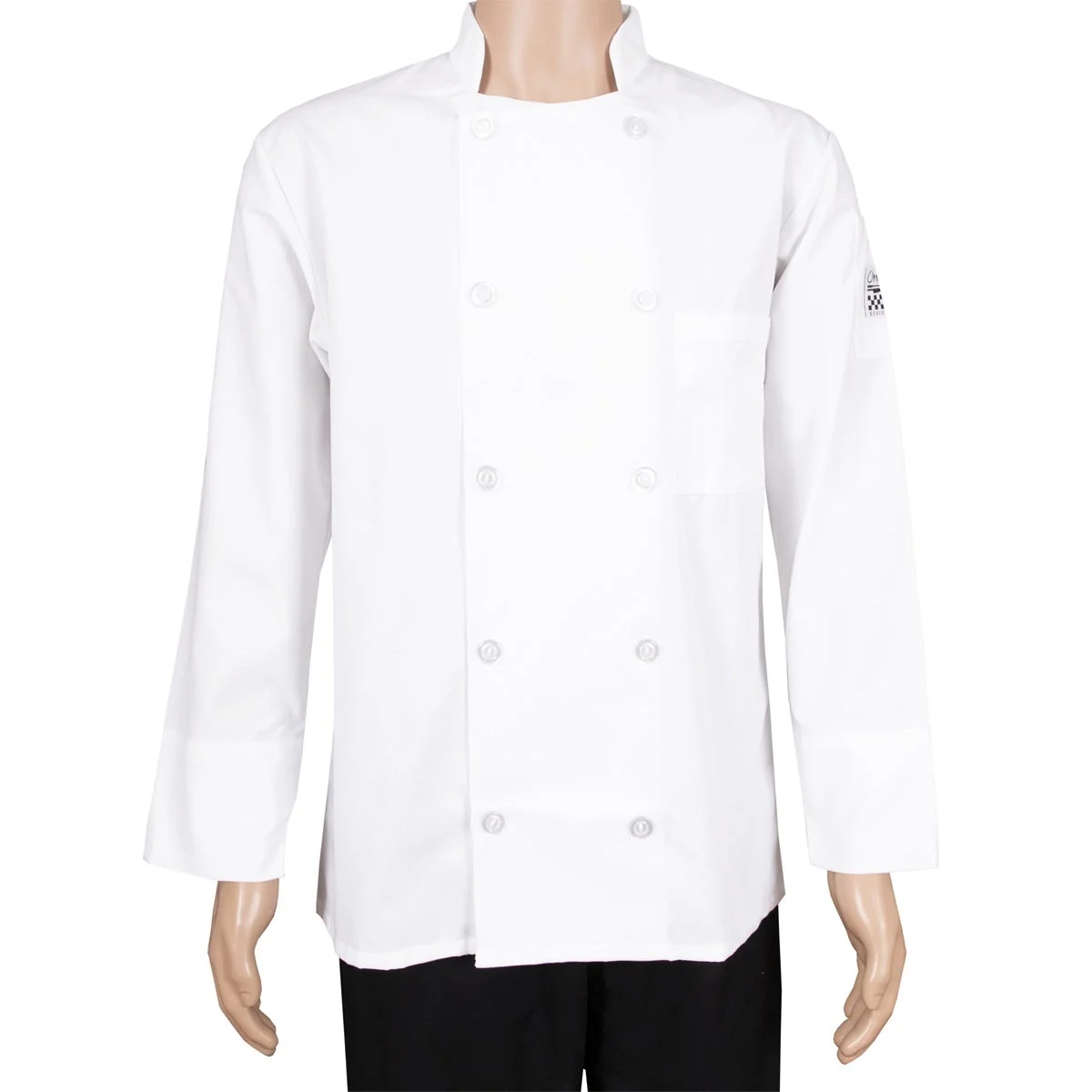 Jacket, Chef, Long-Sleeve, Basic, White, Extra Large, Poly/Cotton Blend,1 - 1 EACH