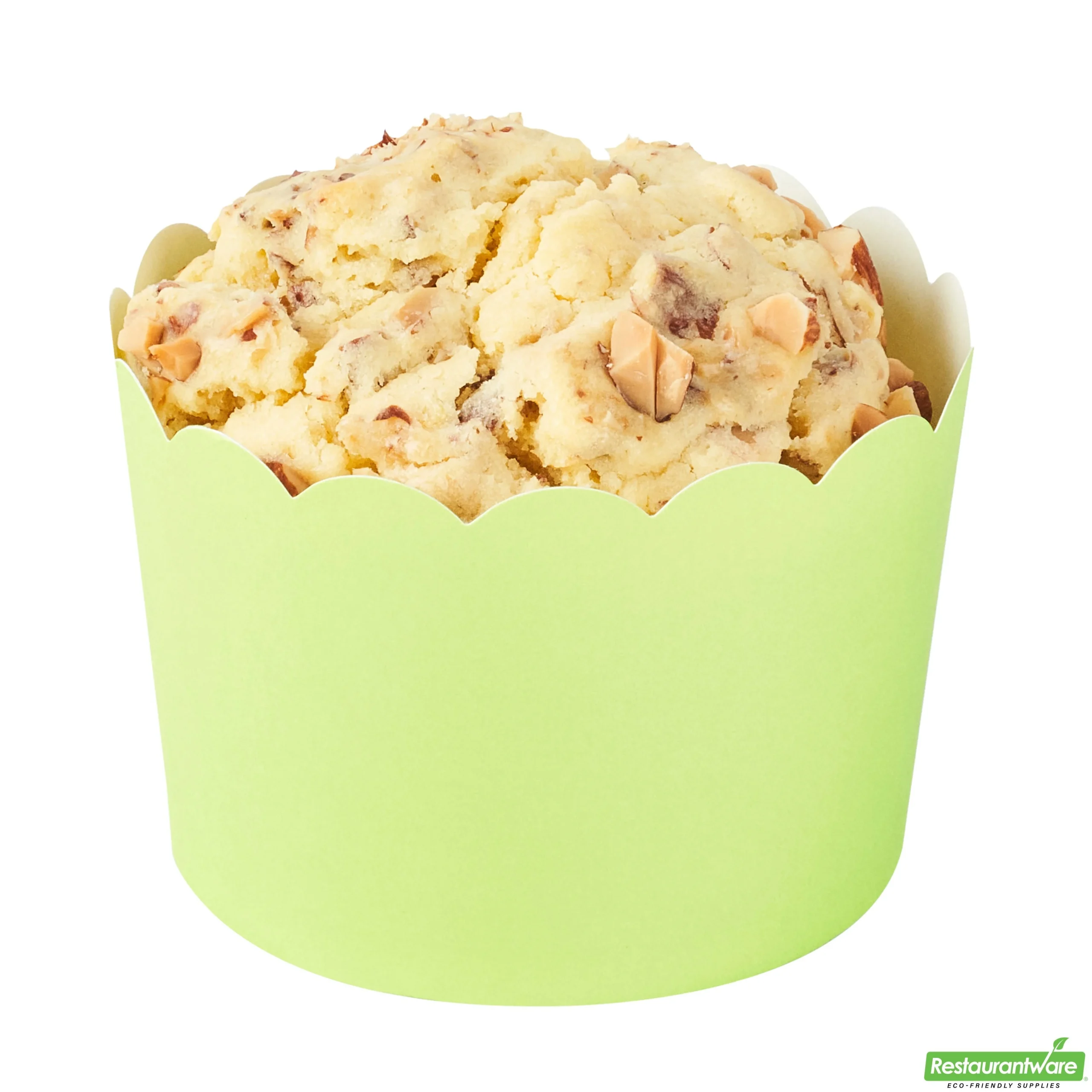 Cups, Baking, 10 Ounce, Paper, Eco Green, Scallop, Jumbo 3.50 x 3.50 x 2.50 Inch, Round,200 - 1 EACH
