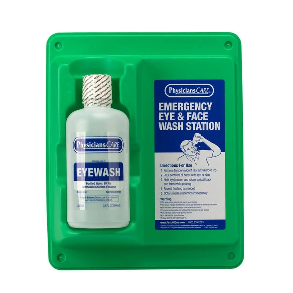 Stations, Eyewash, 1 Bottle, Screw Cap,6 - 32 FLUID