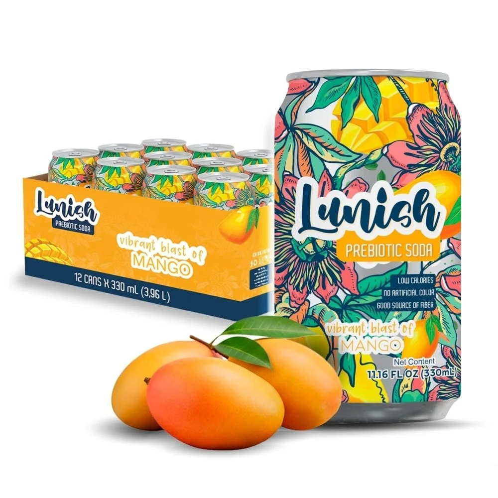 Soft Drink, Prebiotic, Mango, Single-Serve Can,12 - 330 ML