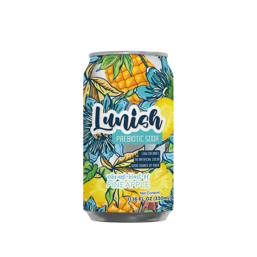 Soft Drink, Prebiotic, Pineapple, Single-Serve Can, 330 Milliliter,6 - 4 COUNT