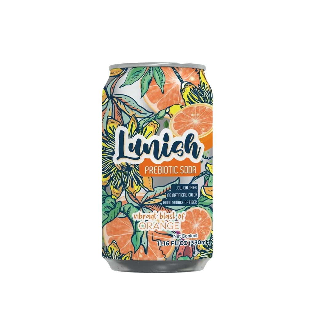 Soft Drink, Prebiotic, Orange, Single-Serve Can, 330 Milliliter,6 - 4 COUNT