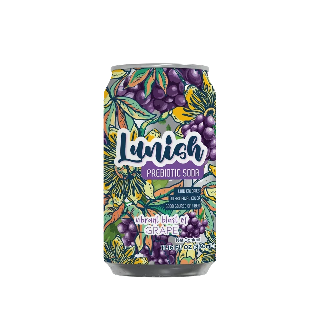Soft Drink, Prebiotic, Grape, Single-Serve Can, 330 Milliliter,6 - 4 COUNT