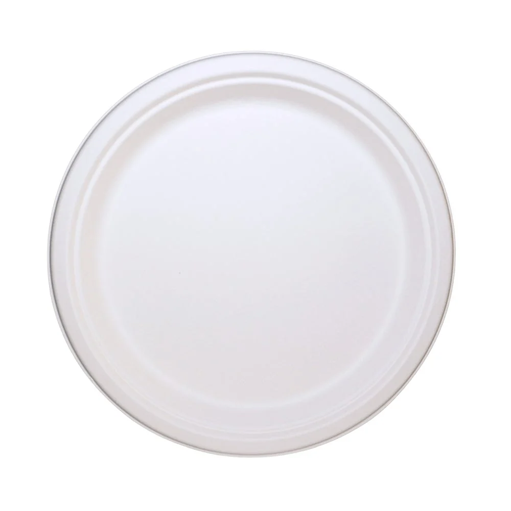 Plates, 10 Inch, Paper, White, Round, Compostable,500 - 1 COUNT
