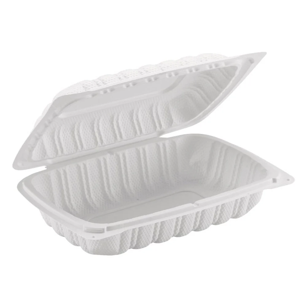 Container, 9 x 6 Inch, Plastic, White, Rectangle, Clamshell, MFPP,200 - 1 COUNT
