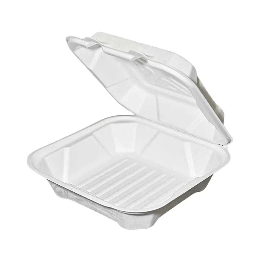 Container, 8 x 8 Inch, Sugarcane, White,200 - 1 COUNT