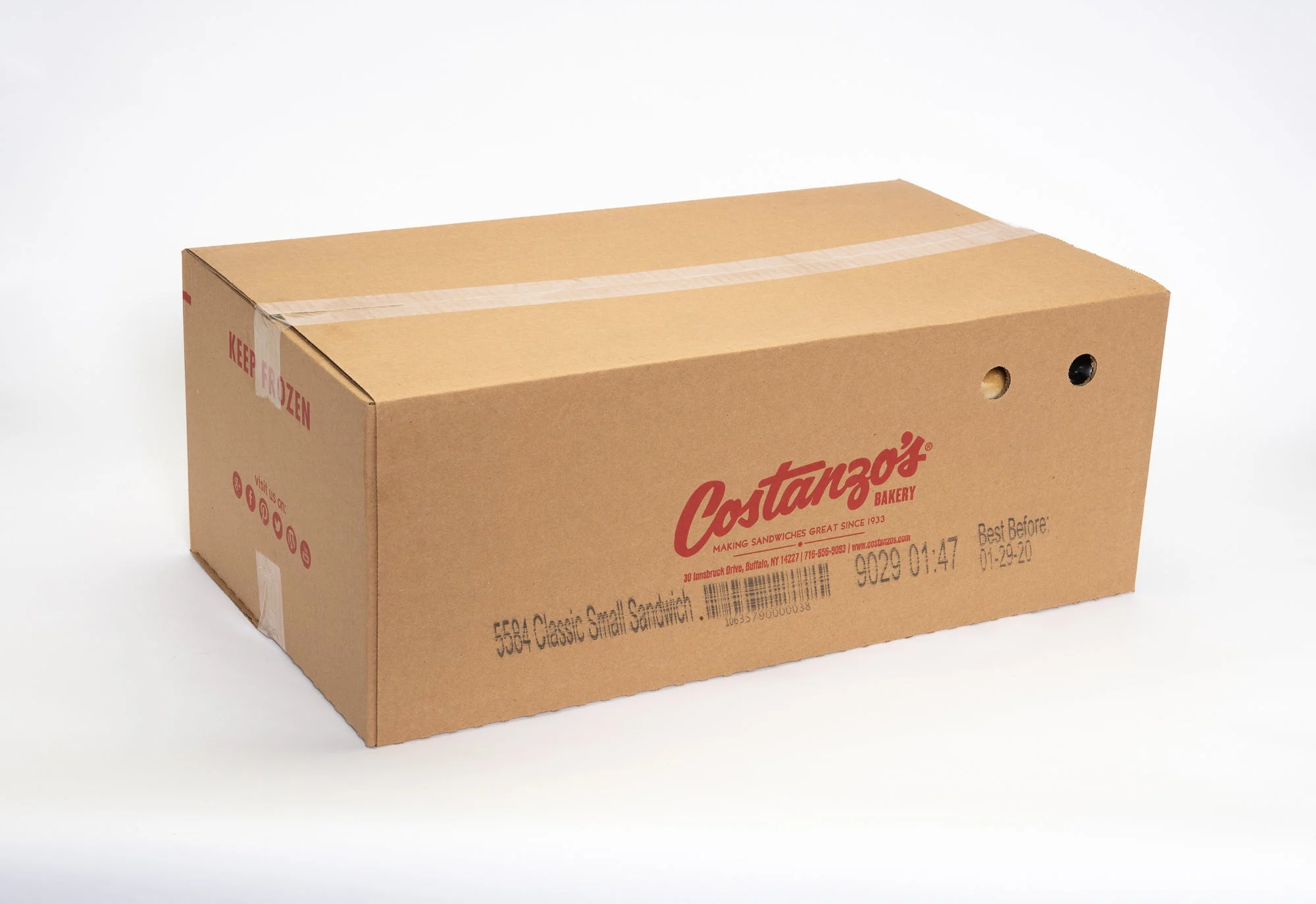Costanzo's Bakery Classic Small Sandwich Roll 80 Grams Each - 96 Per Case.