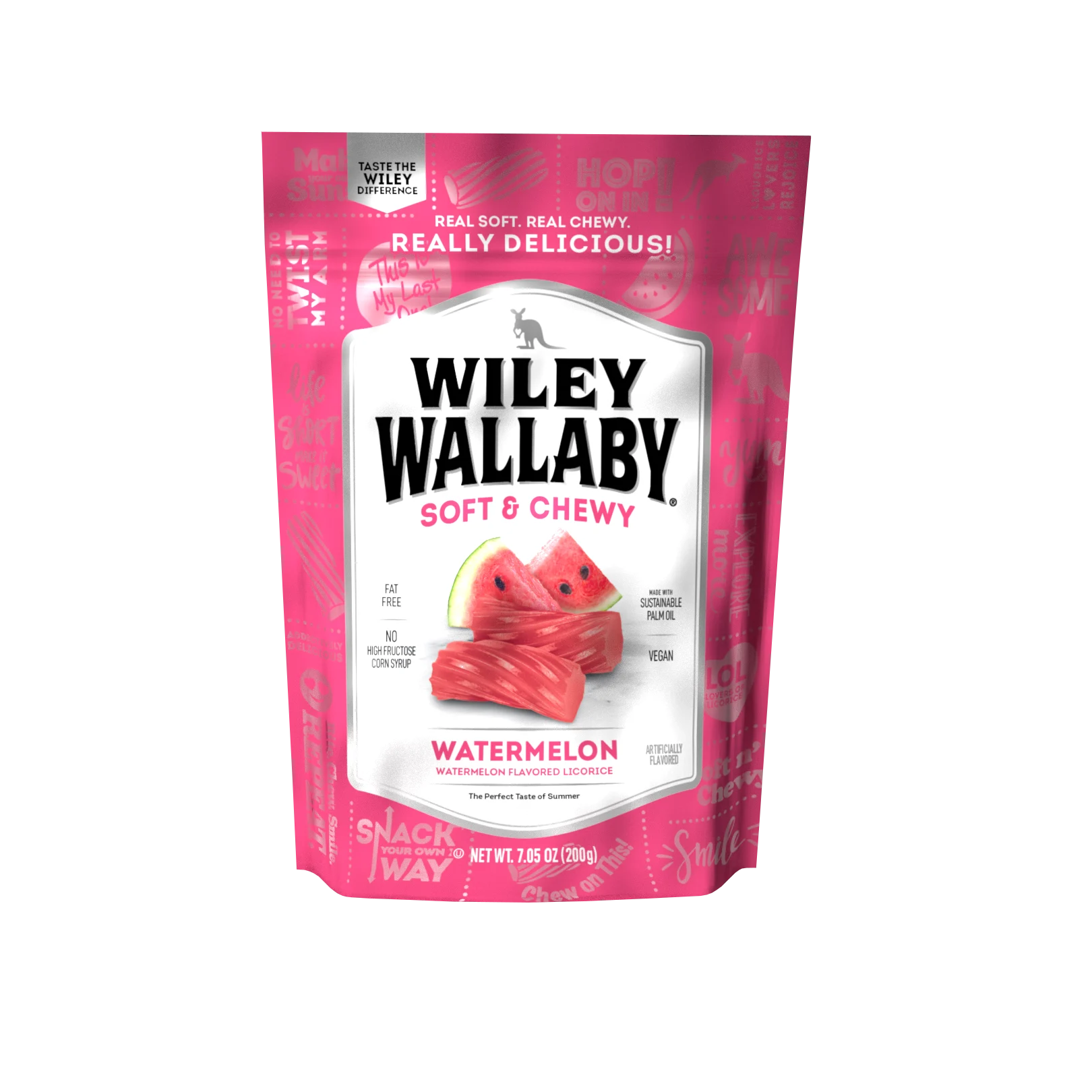 Wiley Wallaby Watermelon Licorice 7.05 Ounce Size - 12 Per Case.
