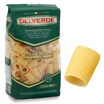 Delverde #20 Mezzi Rigatoni, 1 lb