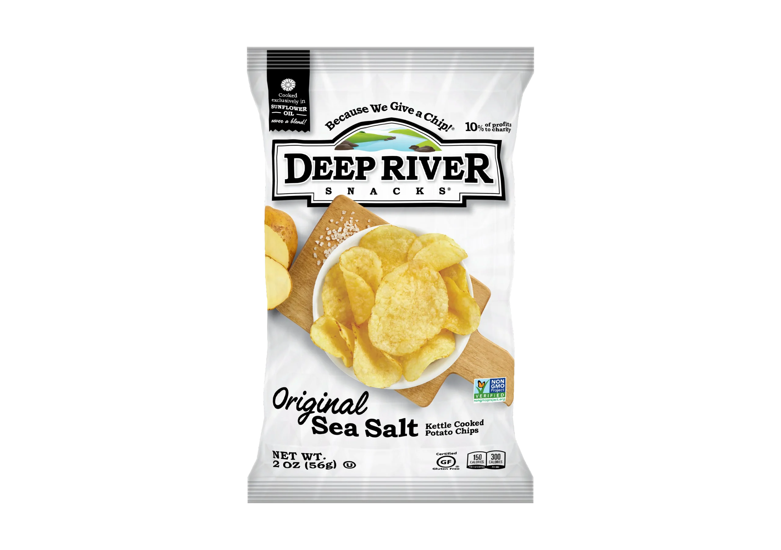 Deep River Snacks Kettle Potato Chip Original Salted 2 Ounce Size - 24 Per Case.