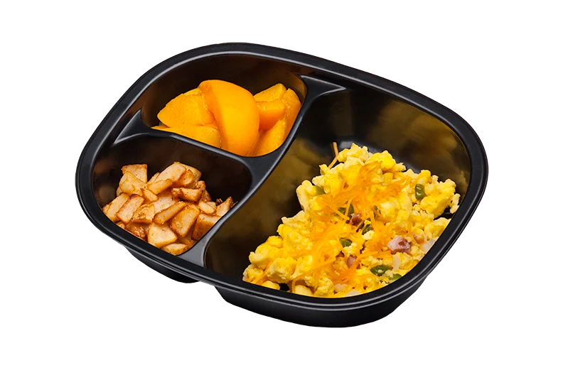 Western Scrambled Eggs With Peaches And Seasoned Potatoes 11 Ounce Size - 20 Per Case.