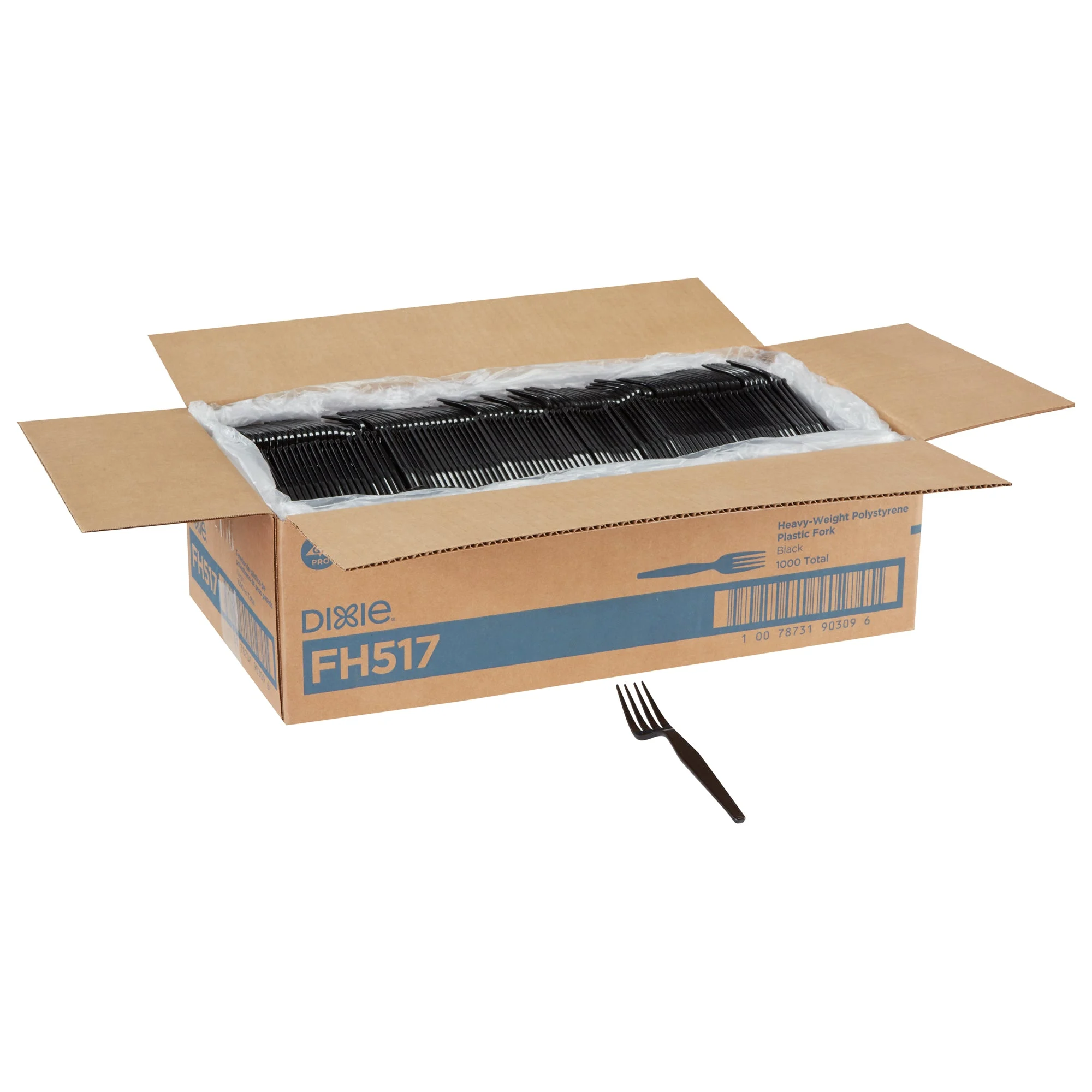 Dixie(R) Heavy-Weight Polystyrene Disposableplastic Forks By Gp Pro (Georgia-Pacific) Black 1 000