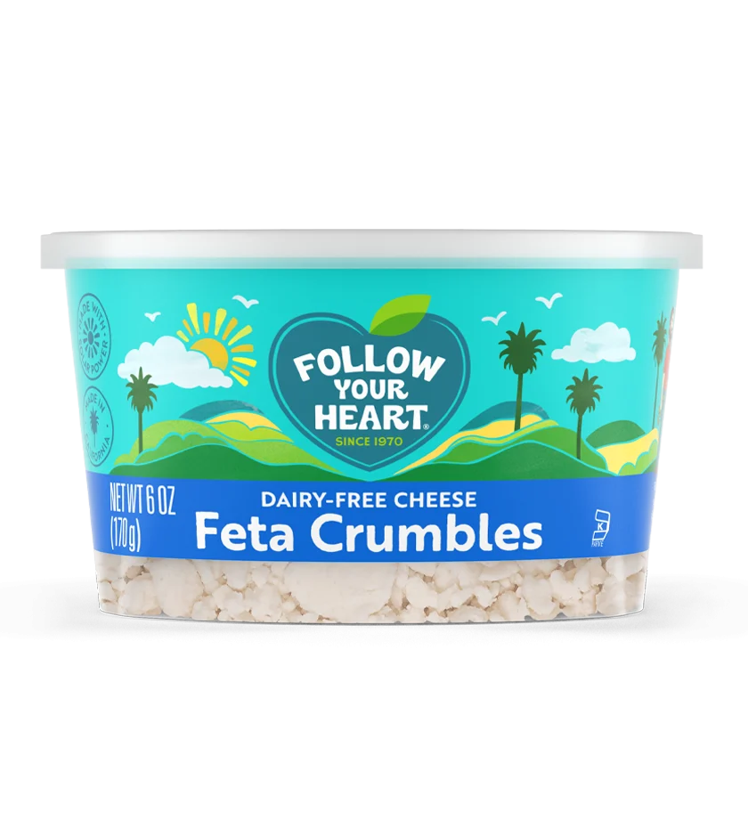 Dairy Free Feta Crumbles Cheese Alternative 6 Ounce Size - 8 Per Case.