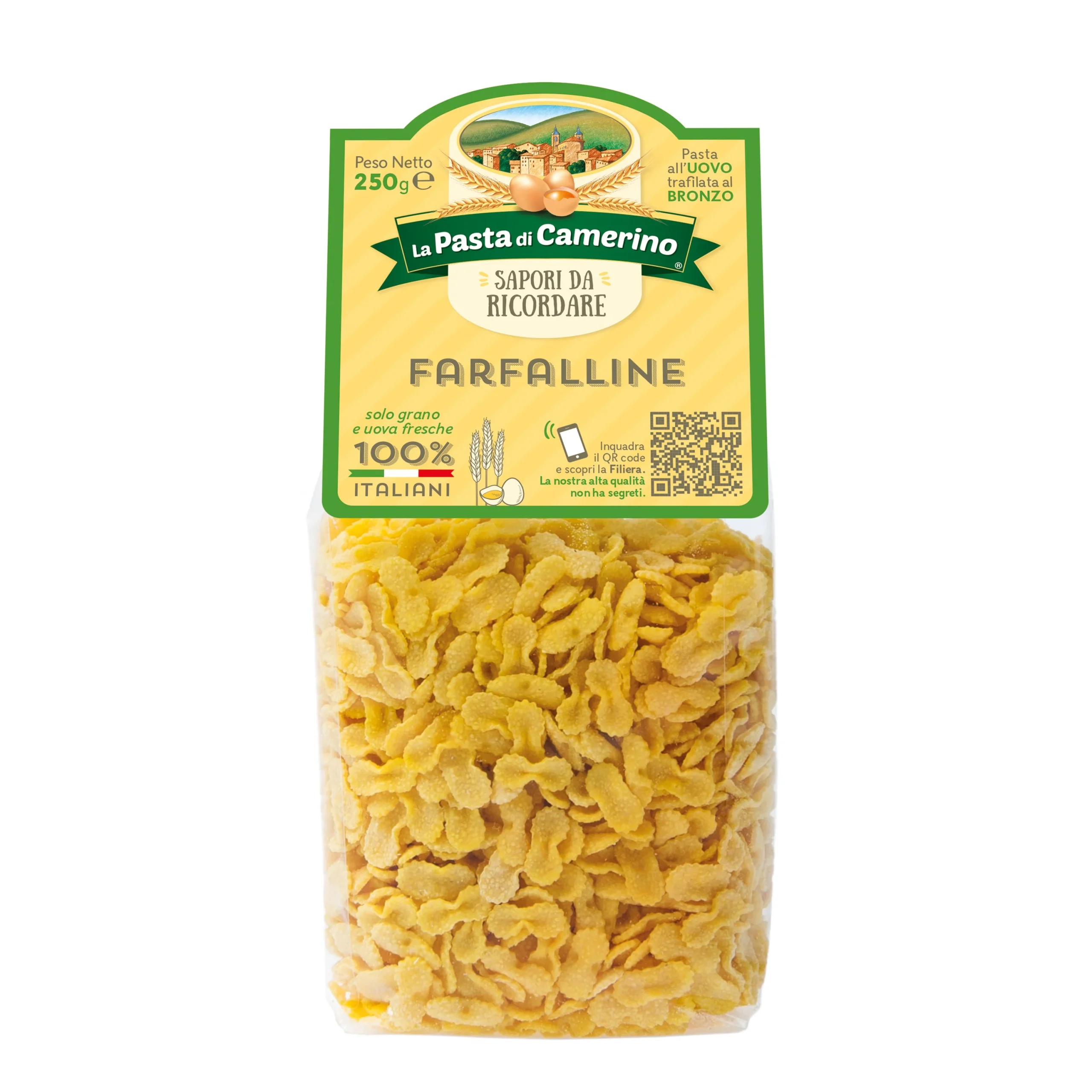 La Pasta di Camerino Farfalline Egg Pasta, Bronze Die, 8.8 oz | 250g