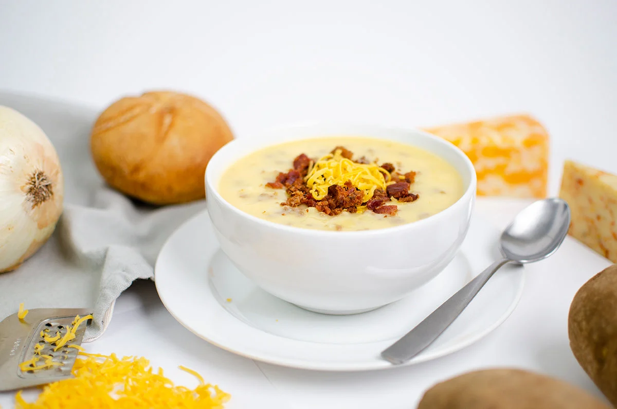 Taste Traditions Cheeseburger Chowder A Ground Beef 8 Pound Each - 2 Per Case.