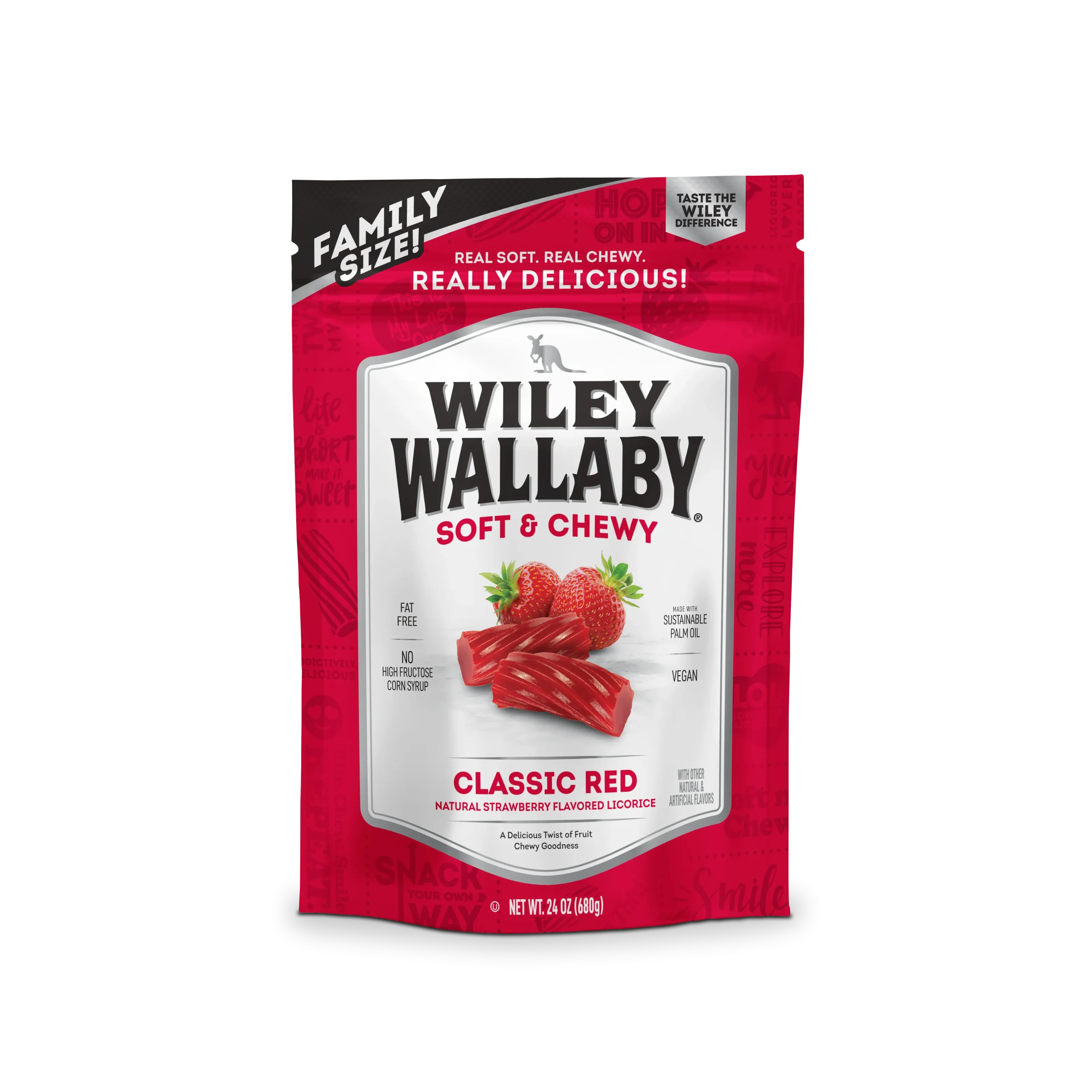 Wiley Wallaby Licorice Red 24 Ounce Size - 10 Per Case.