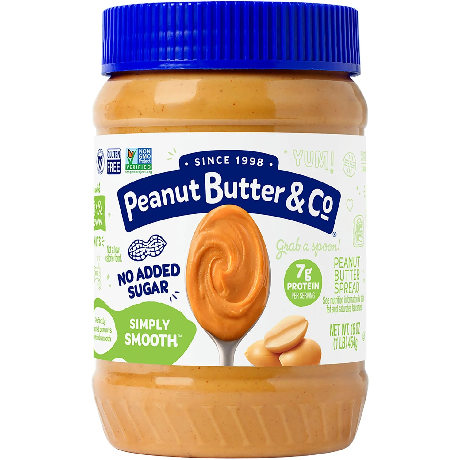 Simply Smooth Peanut Butter Spread XAll Natural Smooth Peanut Butter Spread Vegan 16 Ounce Size - 6 Per Case.
