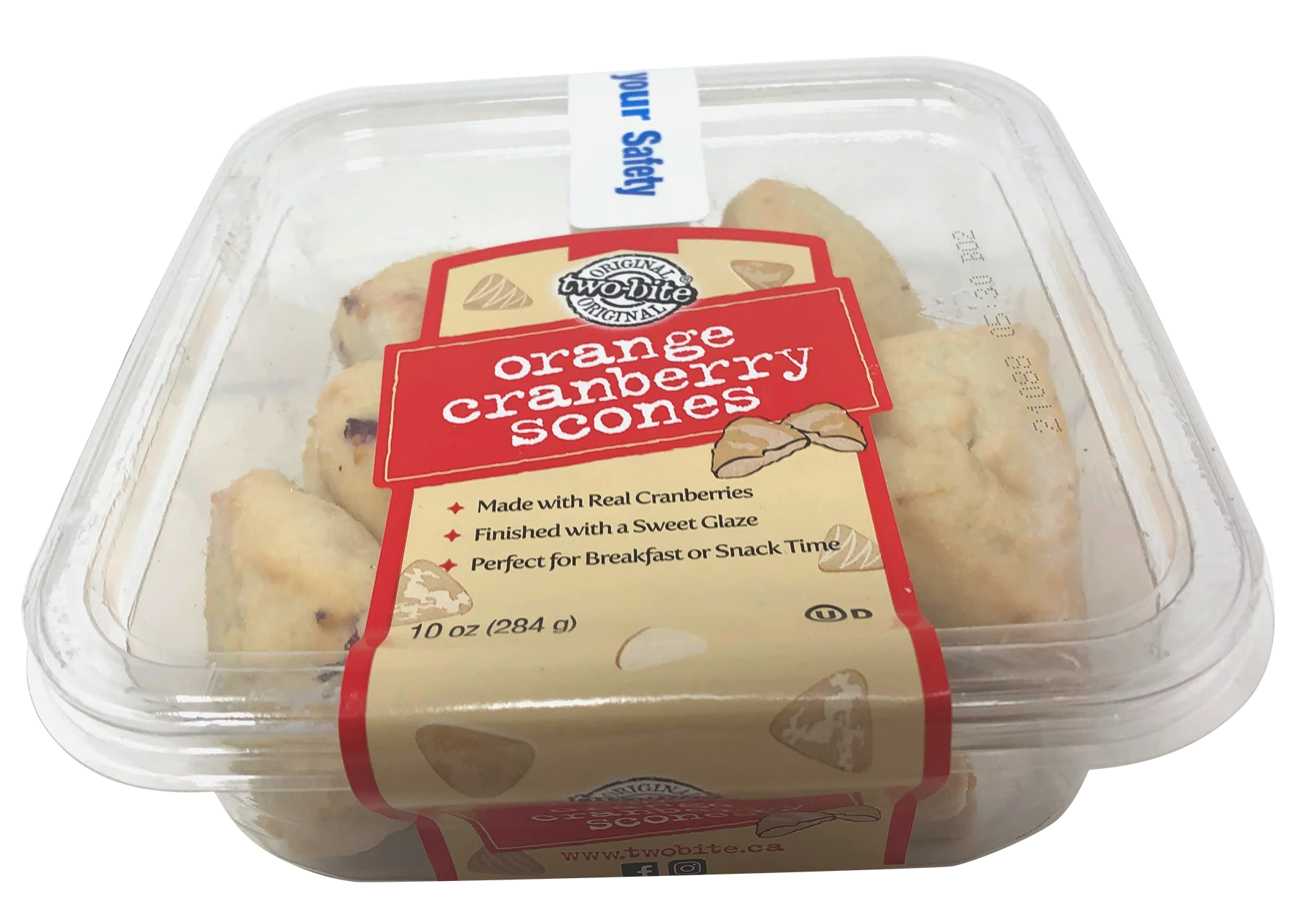 Two Bite Orange Cranberry Scones 10 Ounce Size - 24 Per Case.