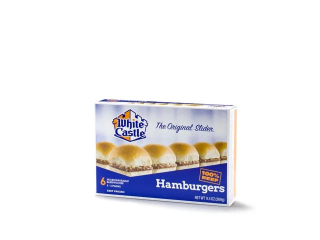 White Castle Hamburger 9.5 Ounce Size - 12 Per Case.