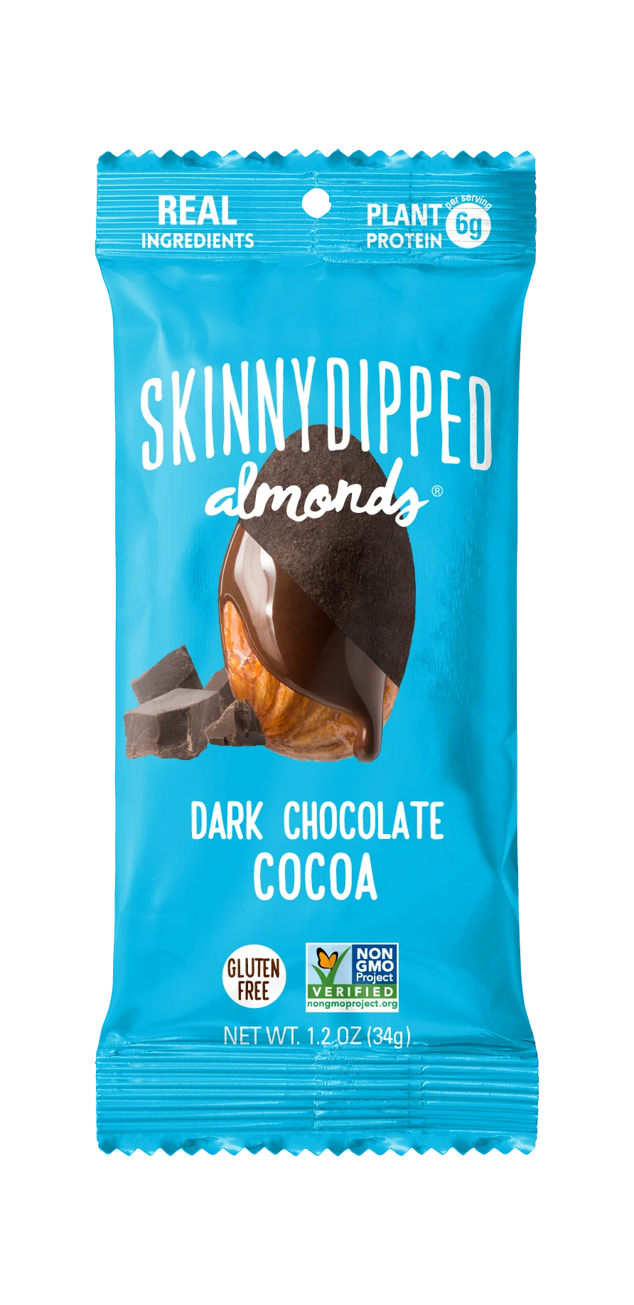 Skinny Dipped Almonds Cocoa Skinny Dipped Almonds 1.2 Ounce Size - 40 Per Case.