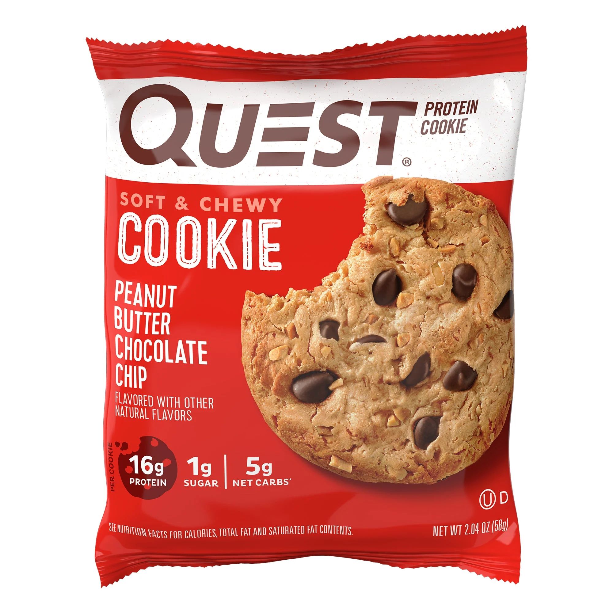 Protein Cookie Peanut Butter Chocolate Chip 2.04 Ounce Size - 72 Per Case.