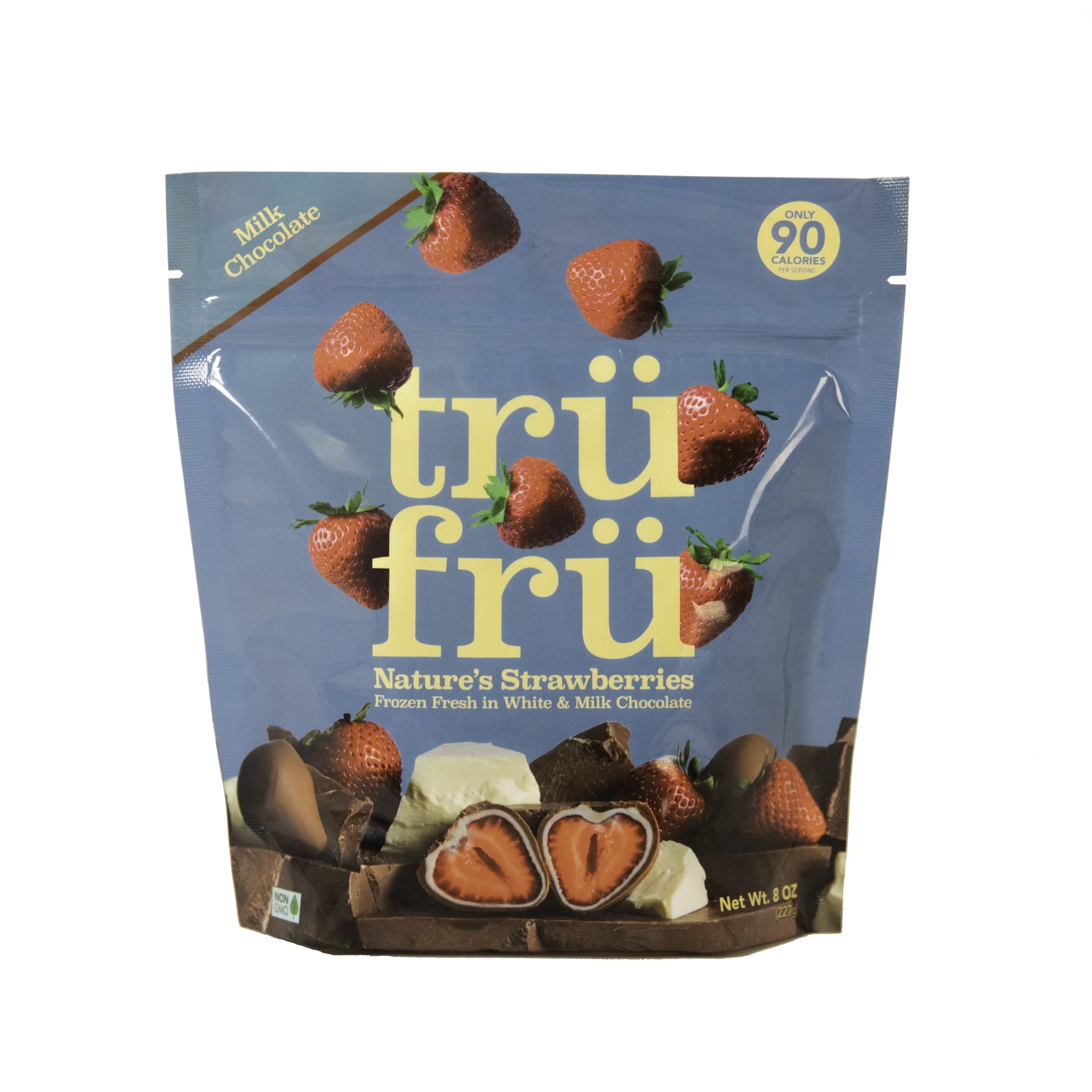 Tru Fru Hyper Chilled Grab & Share Whole Strawberries In White & Milk Chocolate 8 Ounce Size - 6 Per Case.