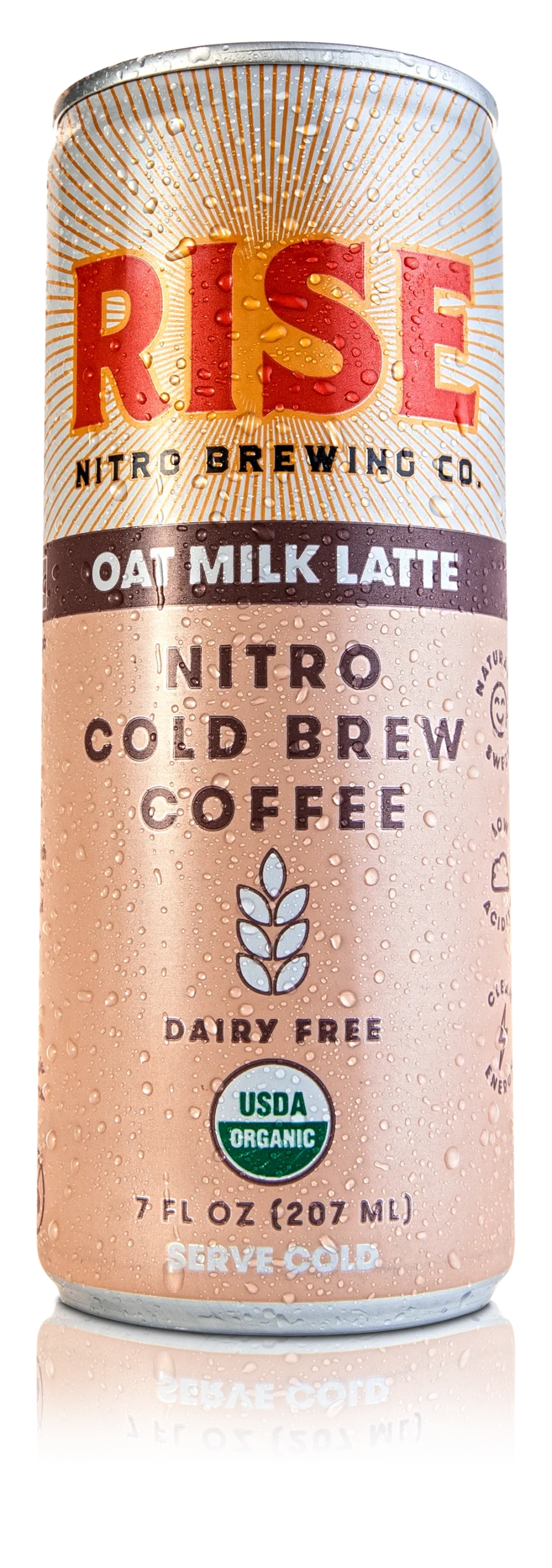 Rise Brewing Co Oat Milk Nitro Cold Brew Latte 7 Fluid Ounce - 12 Per Case.