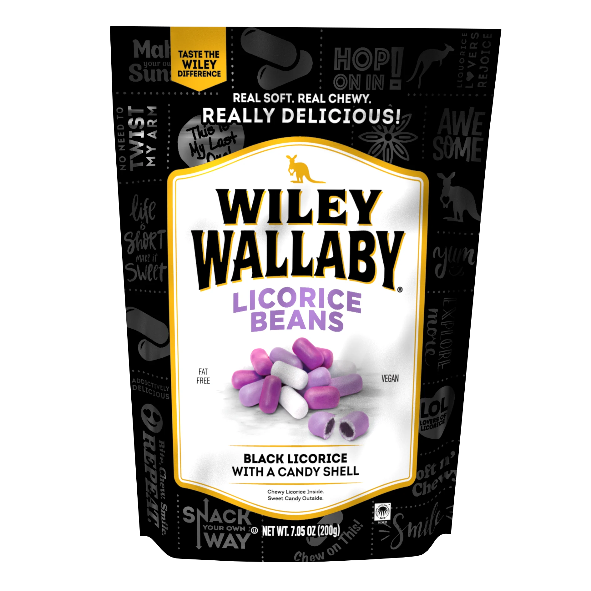 Wiley Wallaby Outback Beans Black 7.05 Ounce Size - 12 Per Case.