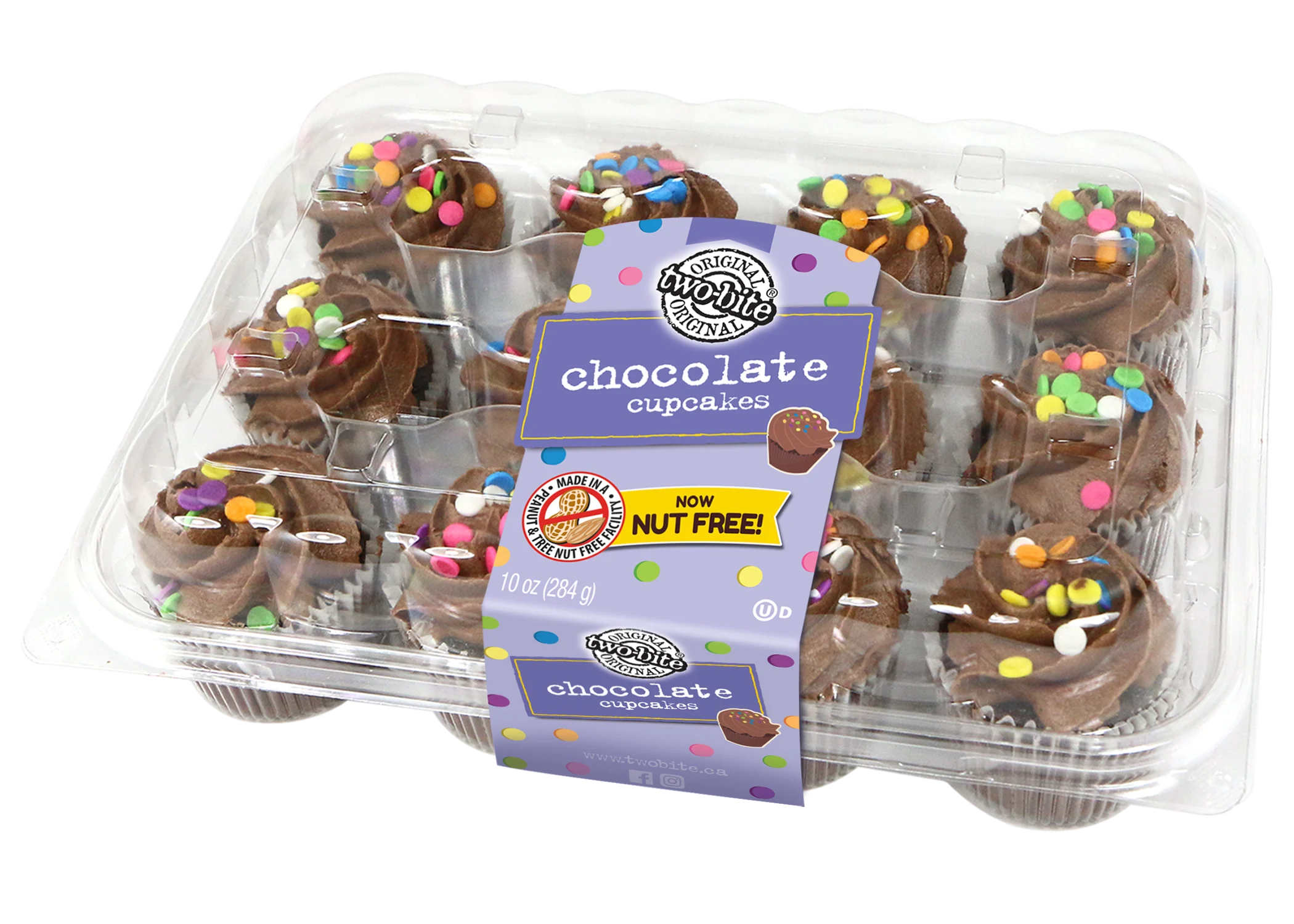 Two Bite Chocolate Cupcakes Everyday 10 Ounce Size - 12 Per Case.