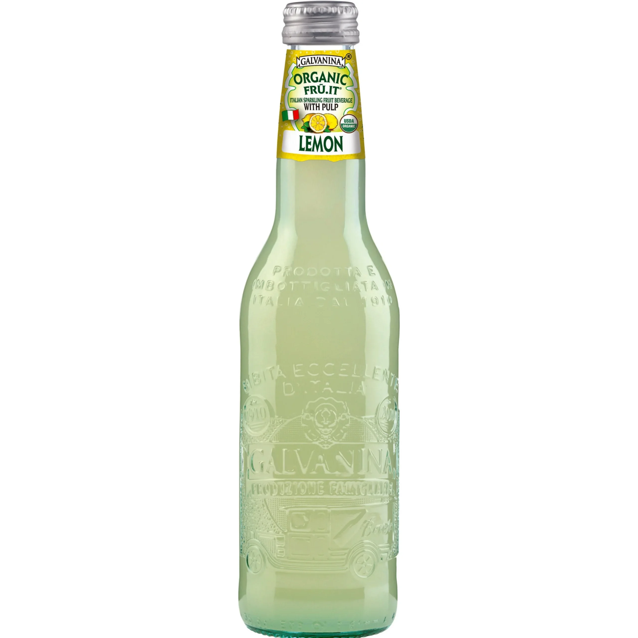 Galvanina Organic Lemon Soda, Made in Italy, 12 fl oz | 355 mL