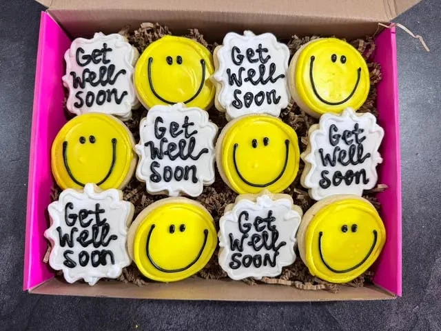 "Get Well Soon" Decorated Sugar Cookies