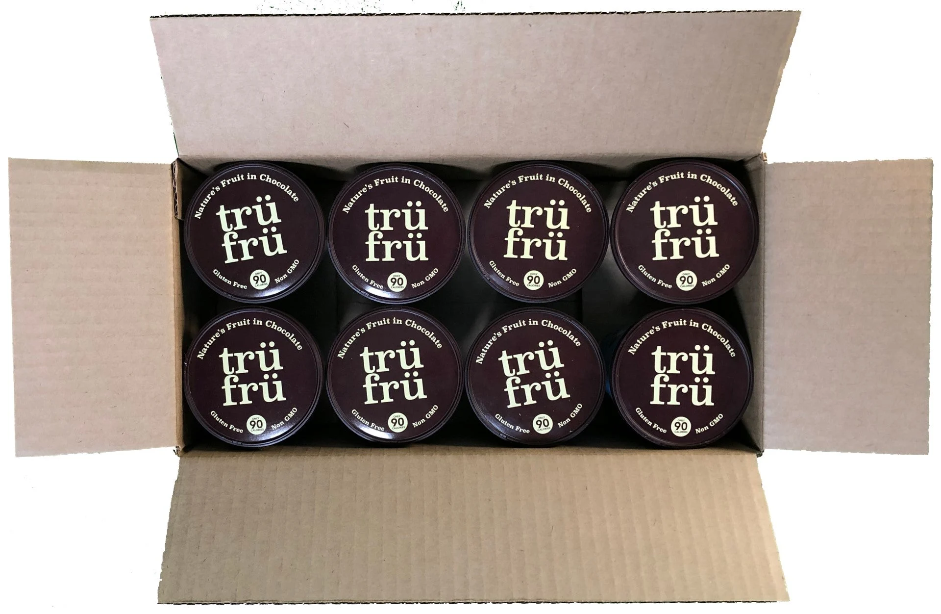 Tru Fru Hyper Chilled Grab & Go Hyper Chilled Whole Raspberries Immersed In White & Dark 5 Ounce Size - 8 Per Case.