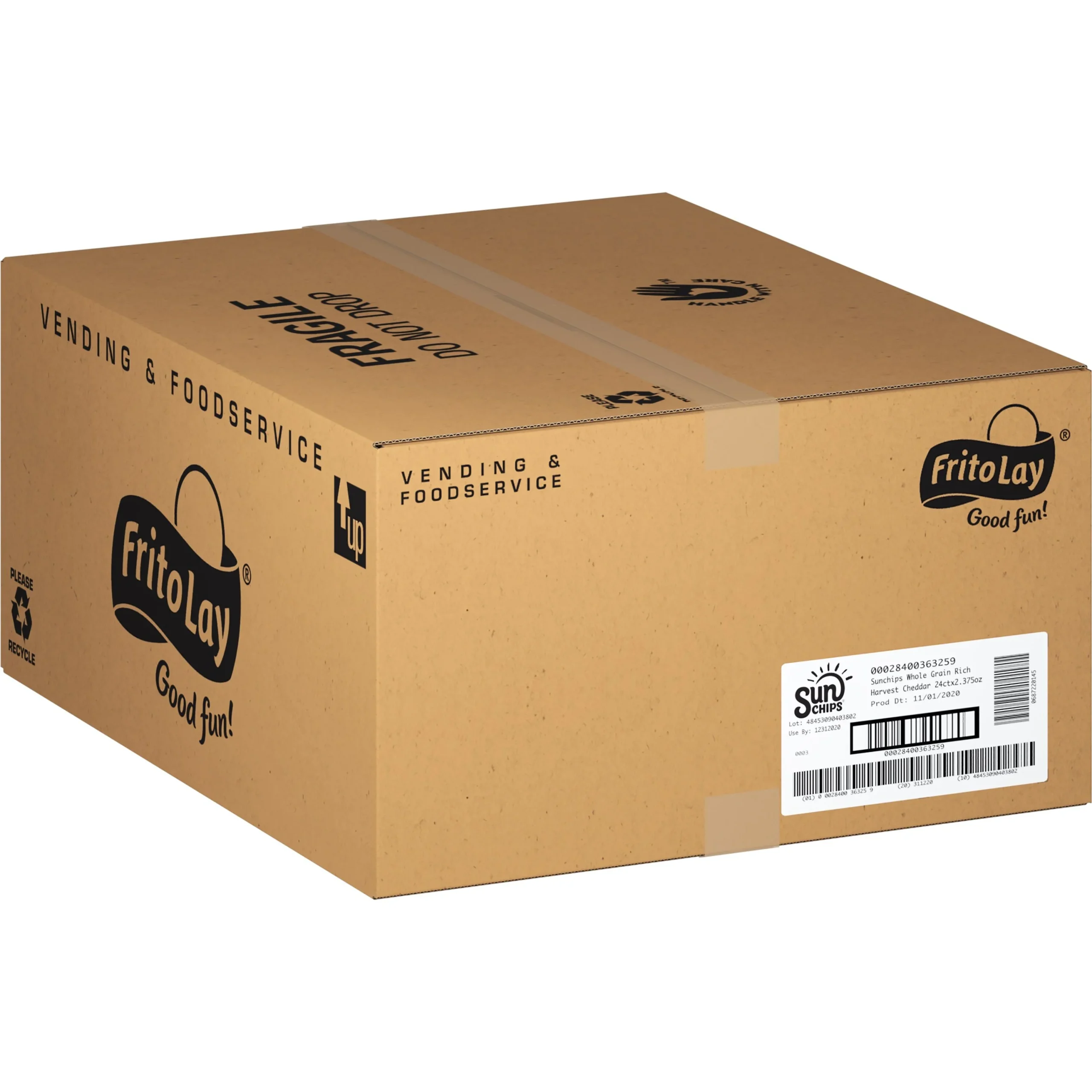 Sunchips Whole Grain Snacks Harvest Cheddar 2.375 Ounce Size - 24 Per Case.