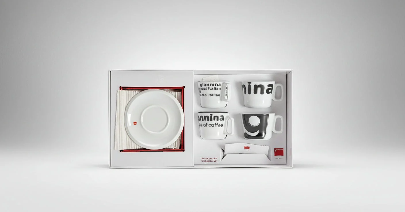 Giannina Art of Coffee Cappuccino Cups and Saucers - Set of 4, cod. 320017