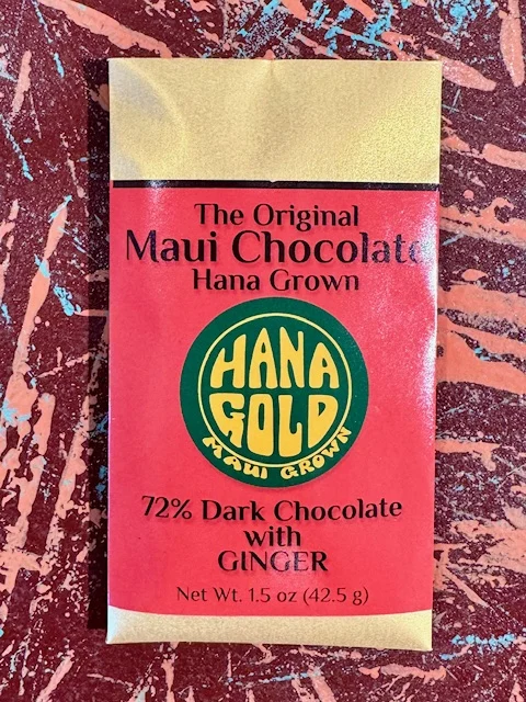 Hana Gold Maui Chocolates – 72% dark chocolate bar with ginger