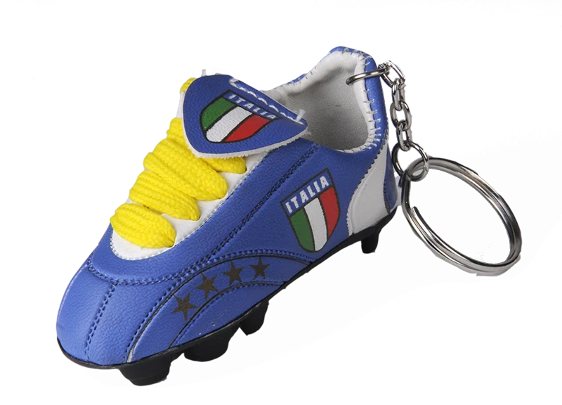 Italia Blue Soccer Shoe Keychain – Mini Cleat with Italian Flag Detail