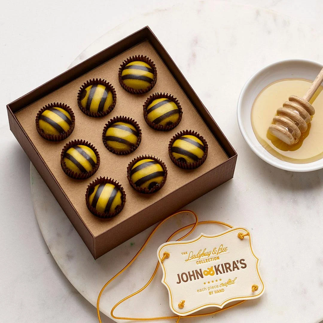 Chocolate Bees With Caramelized Honey Center