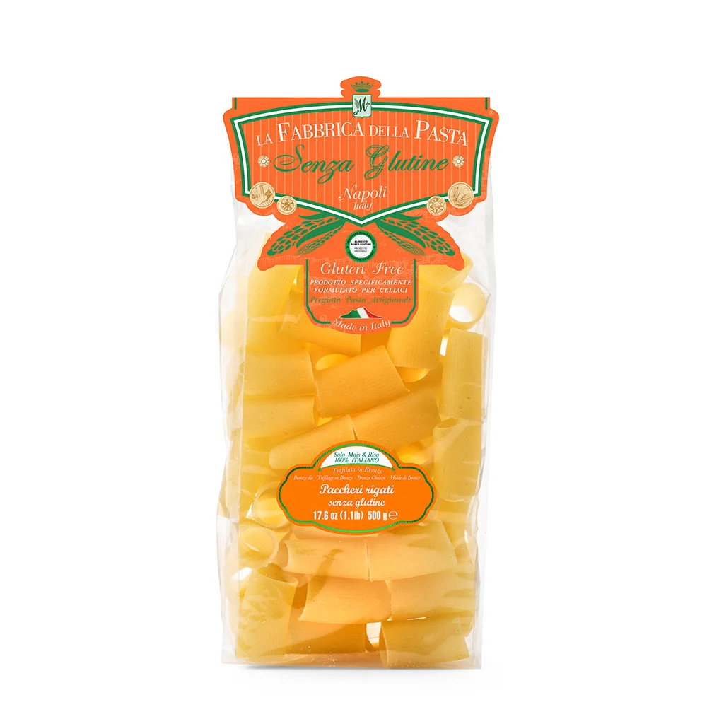 La Fabbrica Della Pasta Gluten Free Paccheri Rigati, #143GF, 17.6 oz | 500g