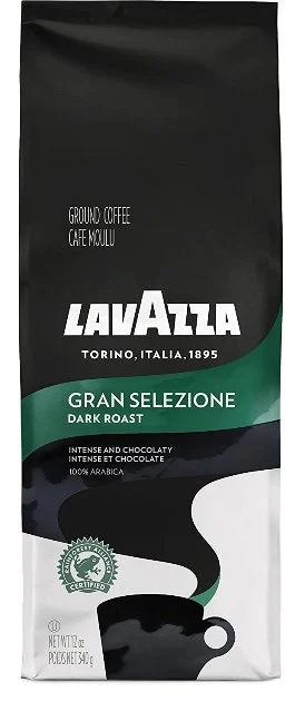 Lavazza Gran Selezione Ground Coffee Blend, Dark Roast, 12-oz