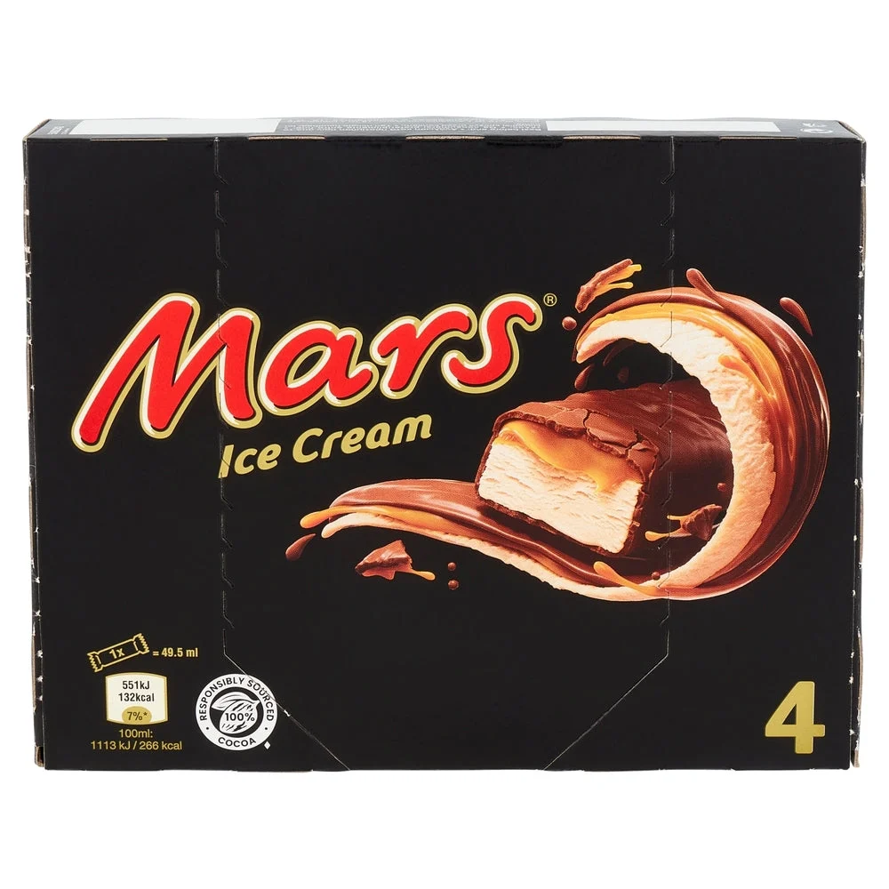 Mars Chocolate Caramel Ice Cream Bar, 4 x 40g Multipack