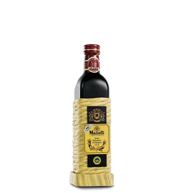 Mazzetti Balsamic Vinegar 2 leaf Rating, Rattan Wrapped Bottle, 16.09 fl oz | 500 ml