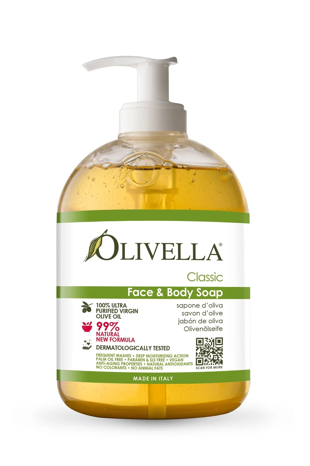 Olivella Classic, Face and Body Liquid Soap, 10.14 oz | 300 ml