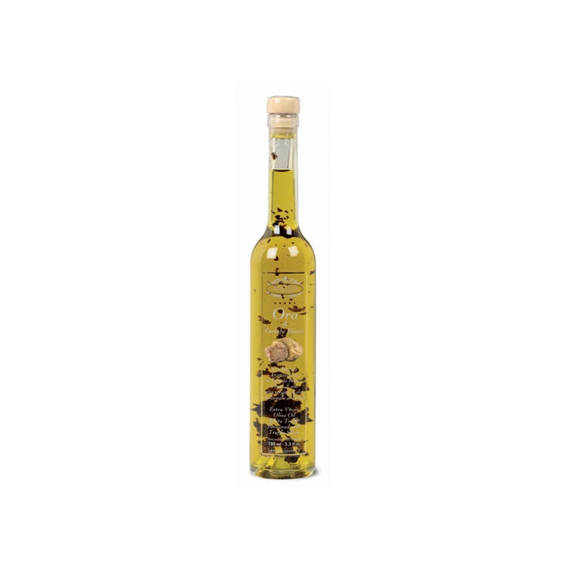 Tartufi Jimmy Gold White Truffle Flavored Oil with Truffle Slices, 3.3 oz | 100 ml