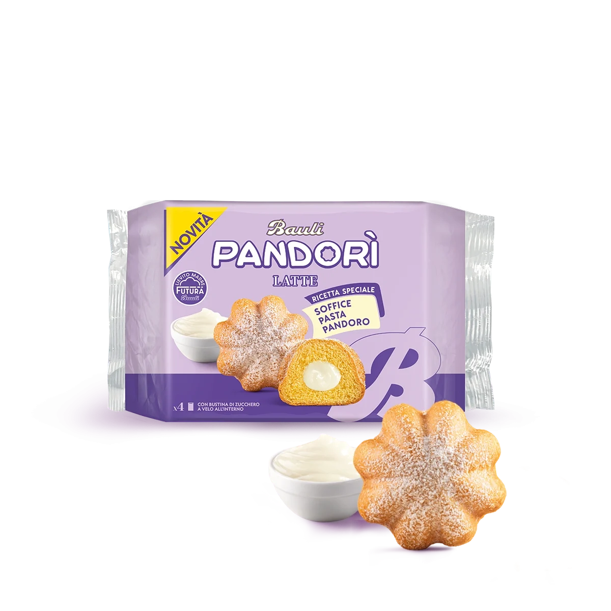 Bauli Pandorì al Latte –Cream Mini Pandoro (4‑Pack)