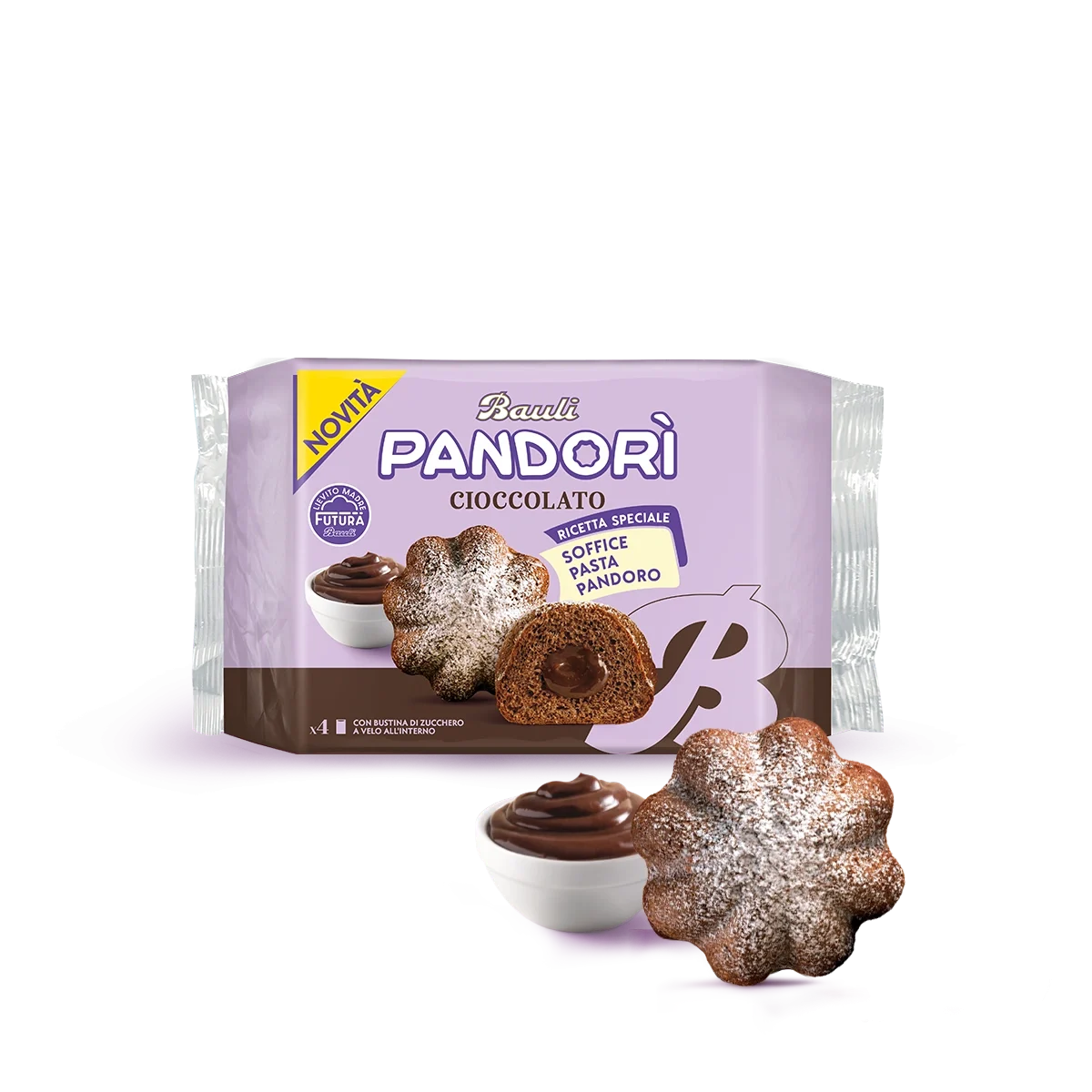 Bauli Pandorì Crema al Cioccolato – 4 Mini Pandoro