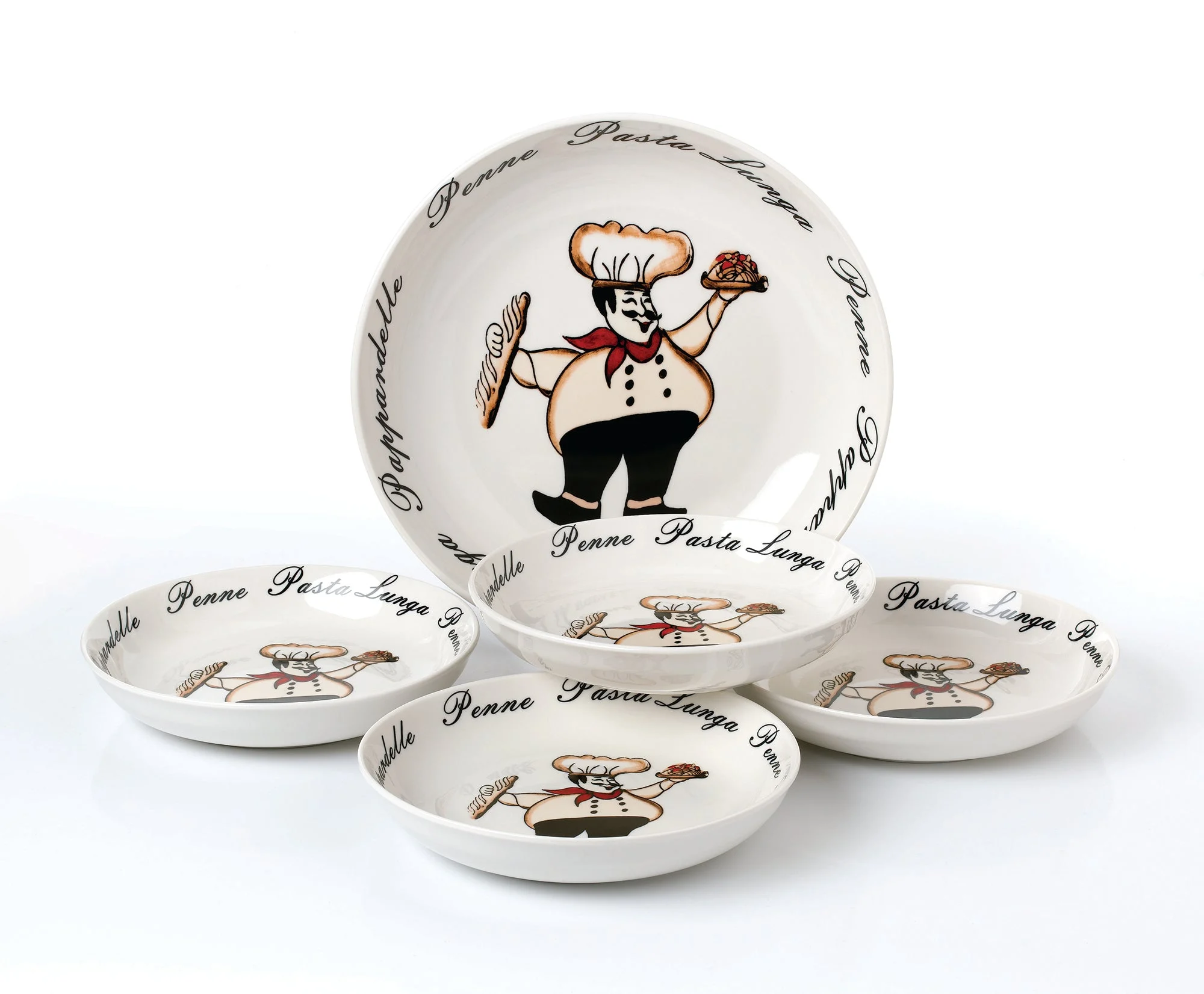 Chef 5 Piece Porcelain Pasta Set