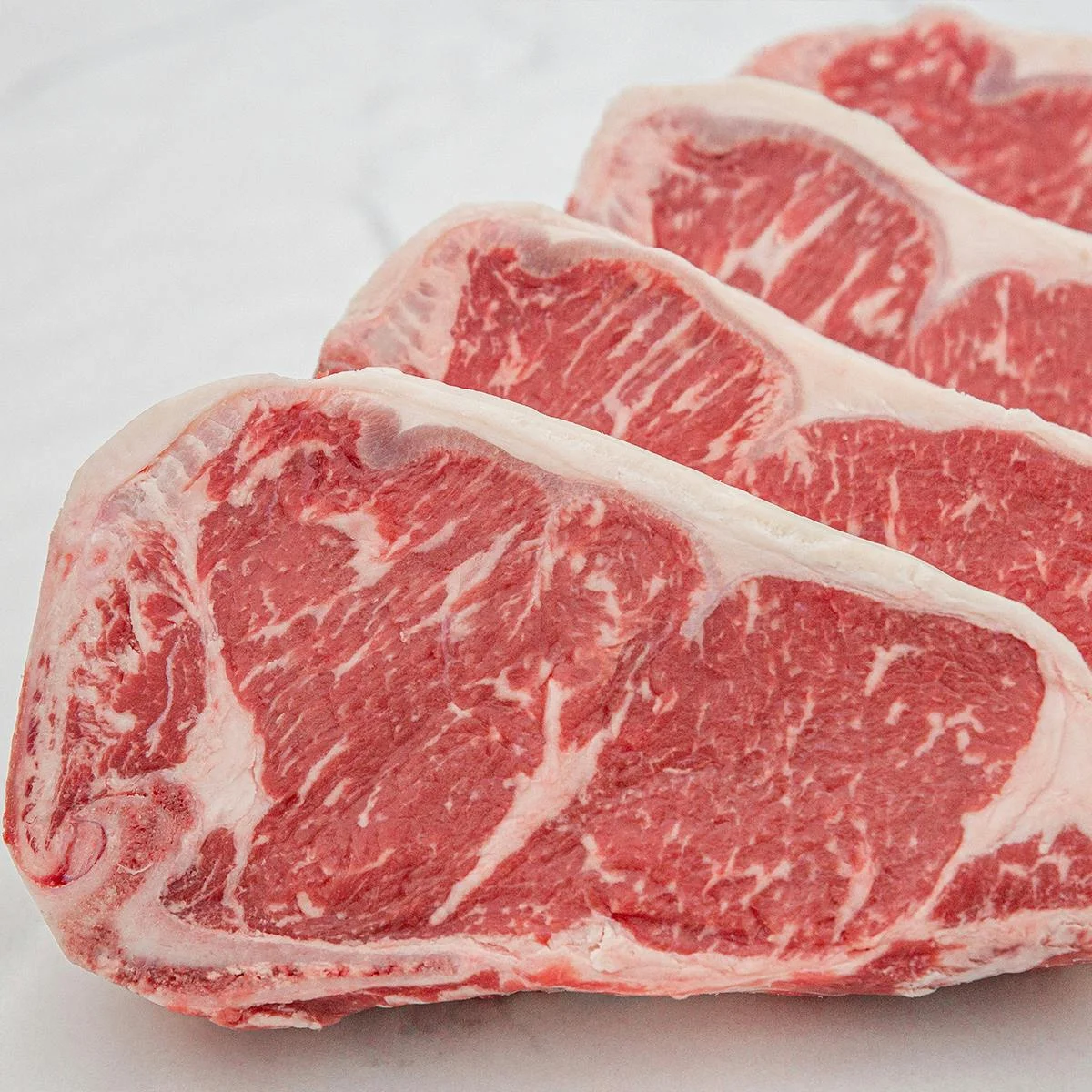 Dry-Aged USDA Prime Black Angus Bone-In NY Strip Steaks - 8 Pack